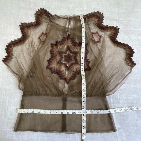 Jean Paul Gaultier Mesh Embroidered Top Made in Italy - Picture 10 of 14